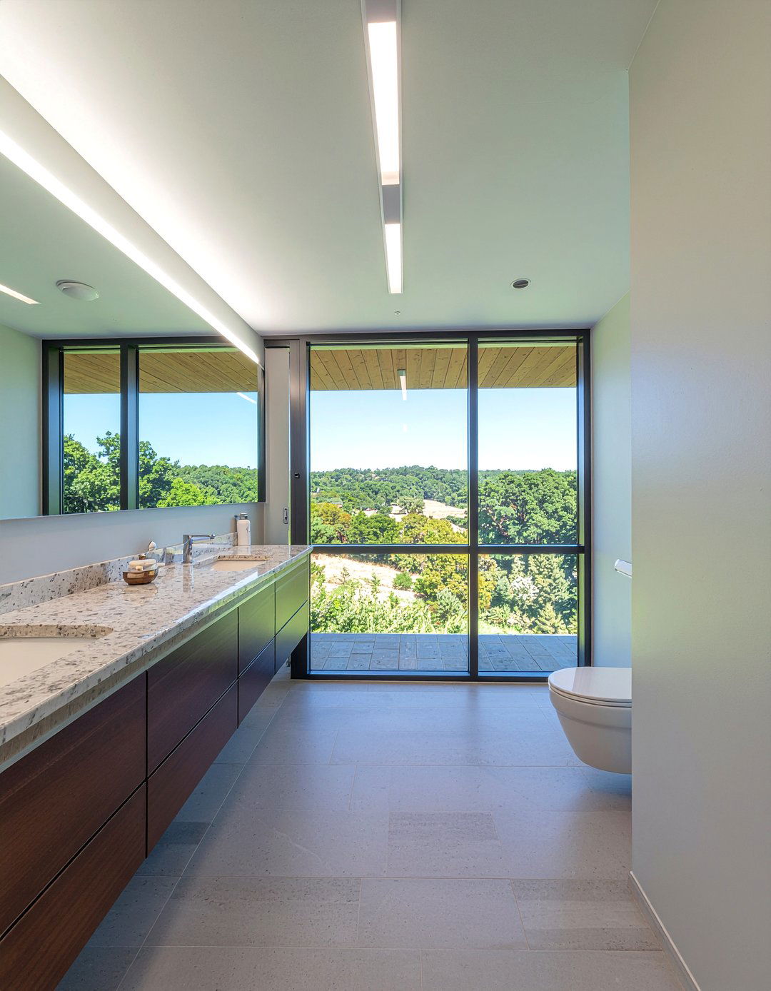 Linear Bar Light - 30 bathroom ceiling light ideas