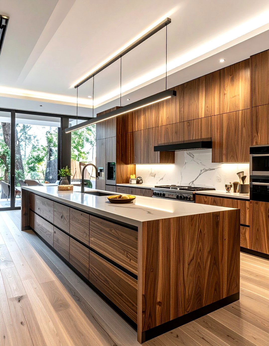 Linear Island Light Fixture - 30 kitchen ceiling light ideas