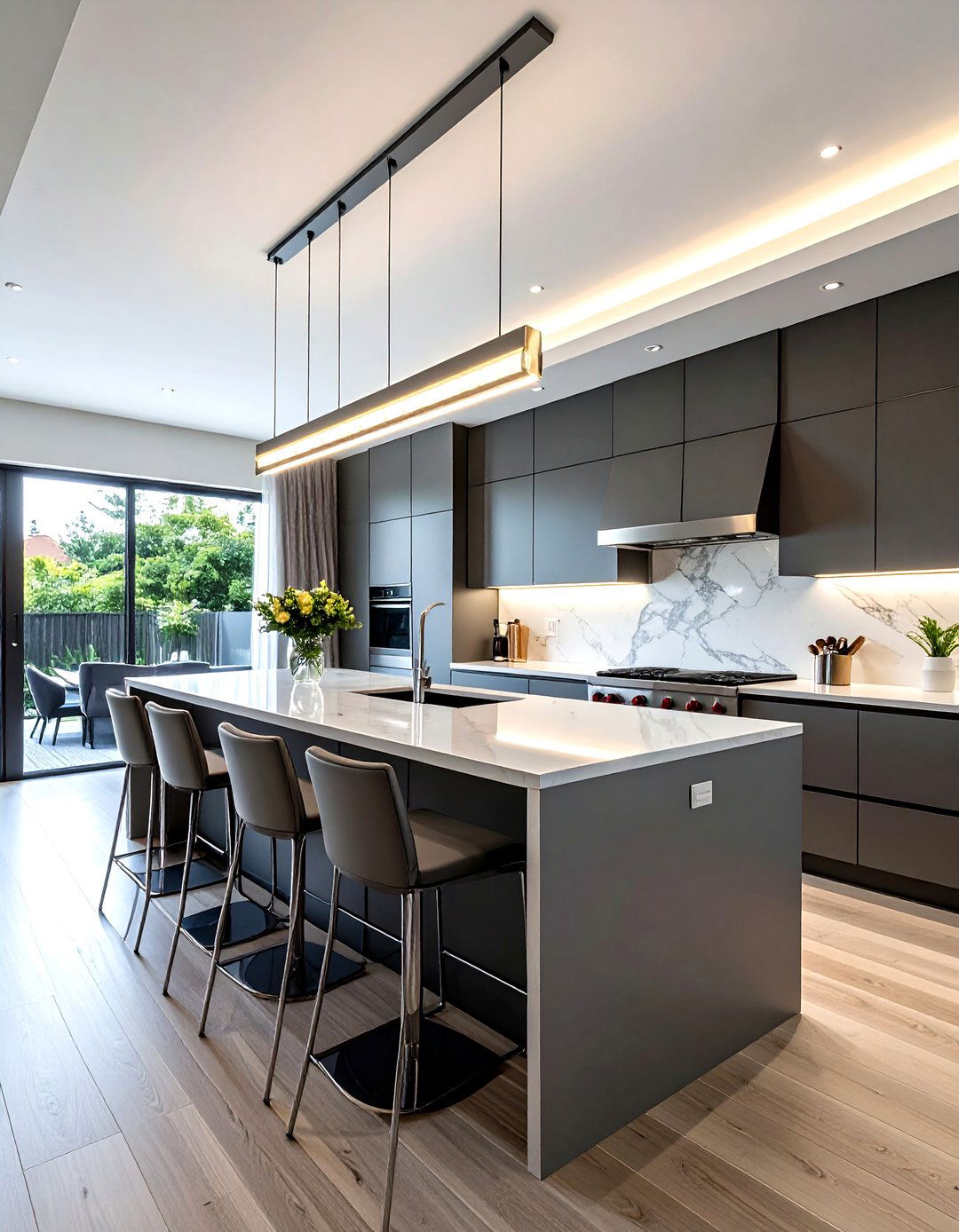 Linear Kitchen Chandelier - 30 pendant light kitchen island ideas