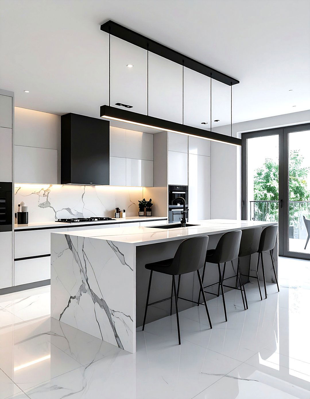 Linear Kitchen Chandelier - 30 kitchen layered lighting ideas