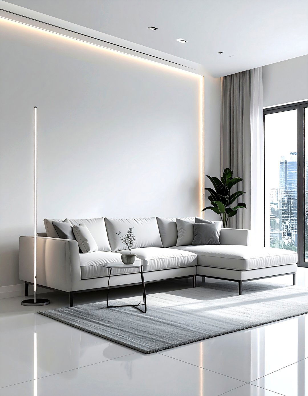Linear LED Floor Lamp Living Room - 30 living room lamp ideas