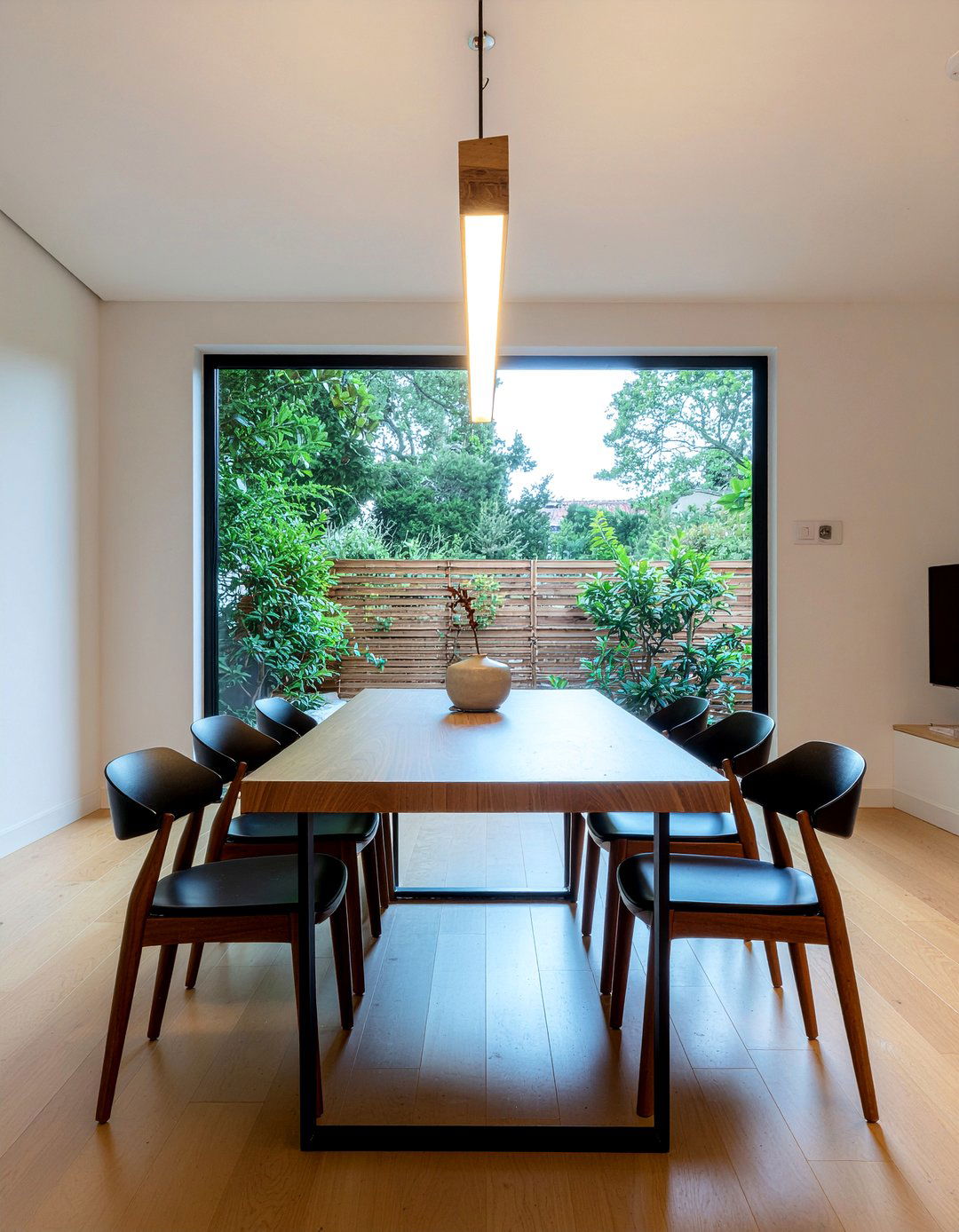 Linear Wood Light - 30 dining room pendant ideas