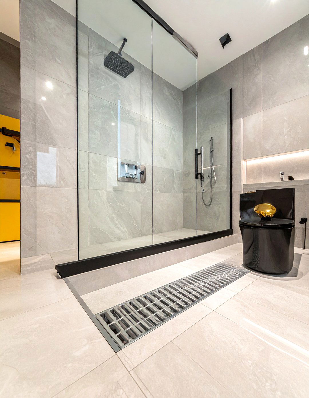 Linear floor drain - 30 bathroom plumbing ideas