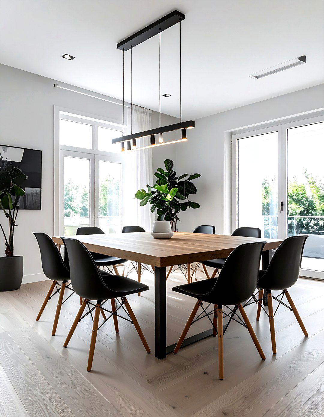 Linear pendant light - 30 decorative lighting ideas