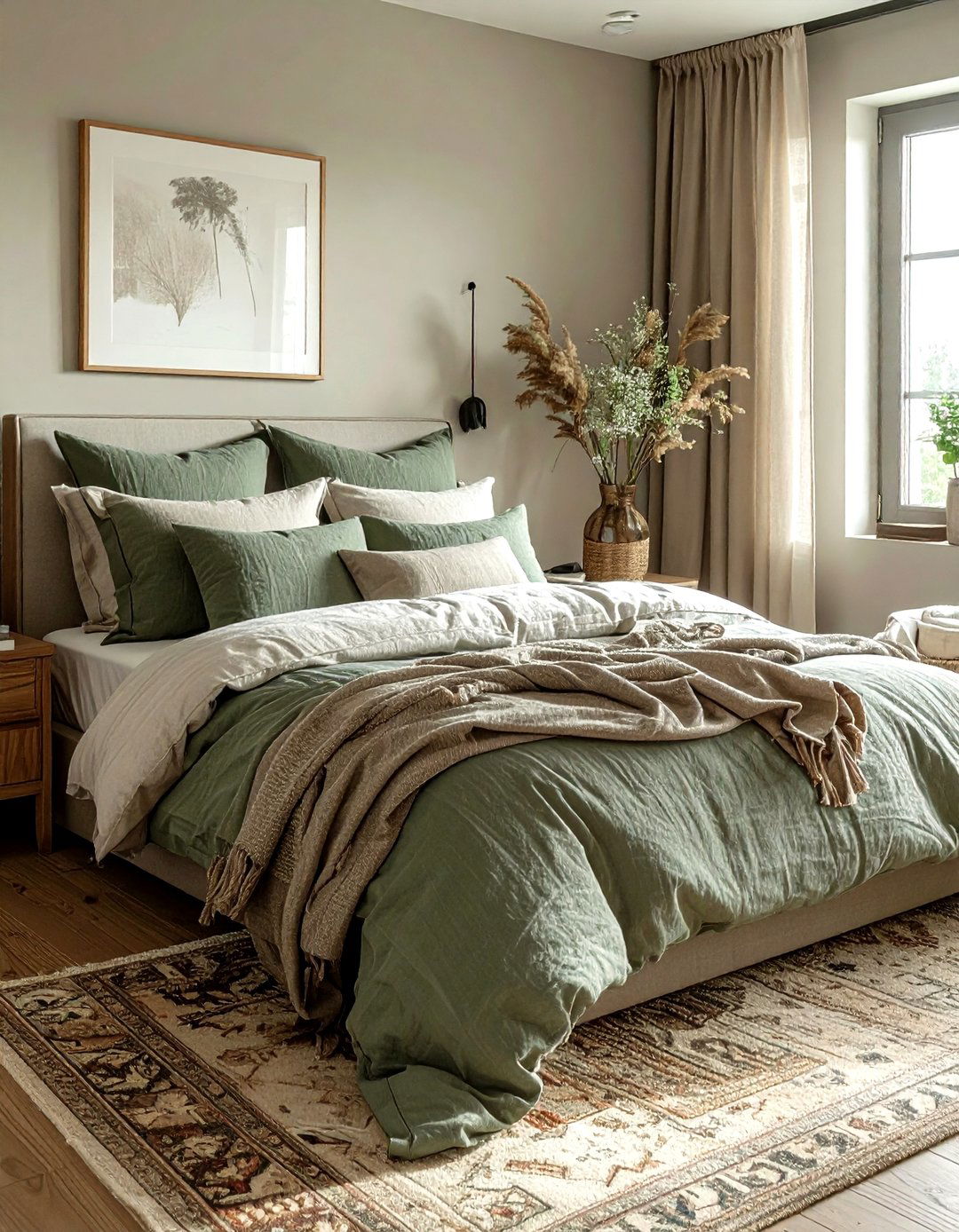 Linen Bedding Earthy Tones Bedroom - 30 modern farmhouse decor ideas