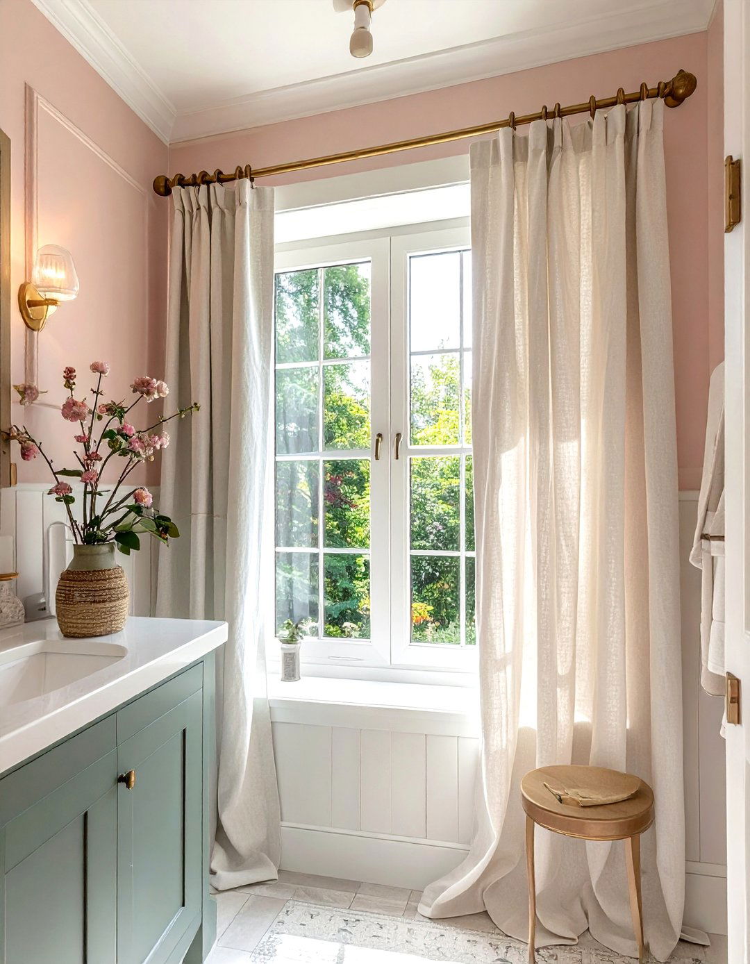Linen Cafe Curtains Bathroom - 30 bathroom window statement ideas