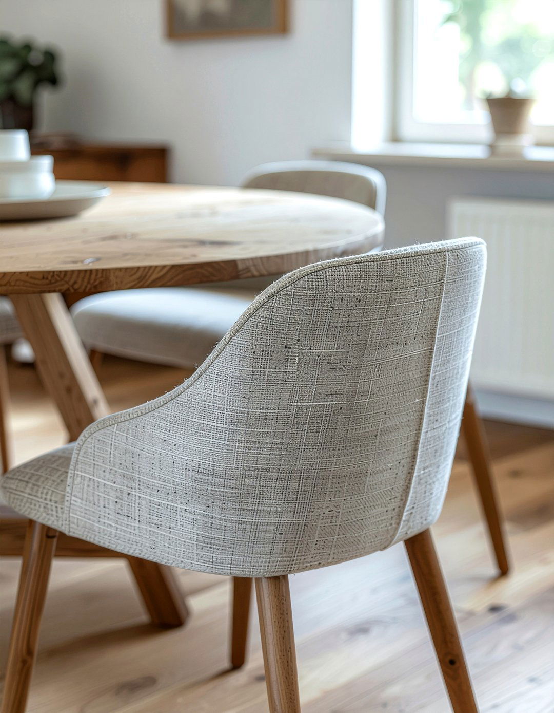 Linen Chair Cover - 30 rustic farmhouse dining room ideas