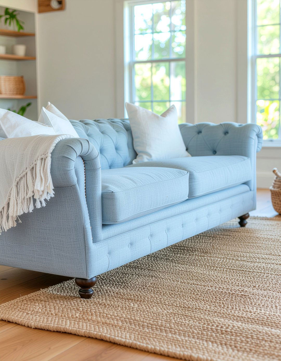 Linen Chesterfield Sofa - 30 living room chesterfield sofa ideas