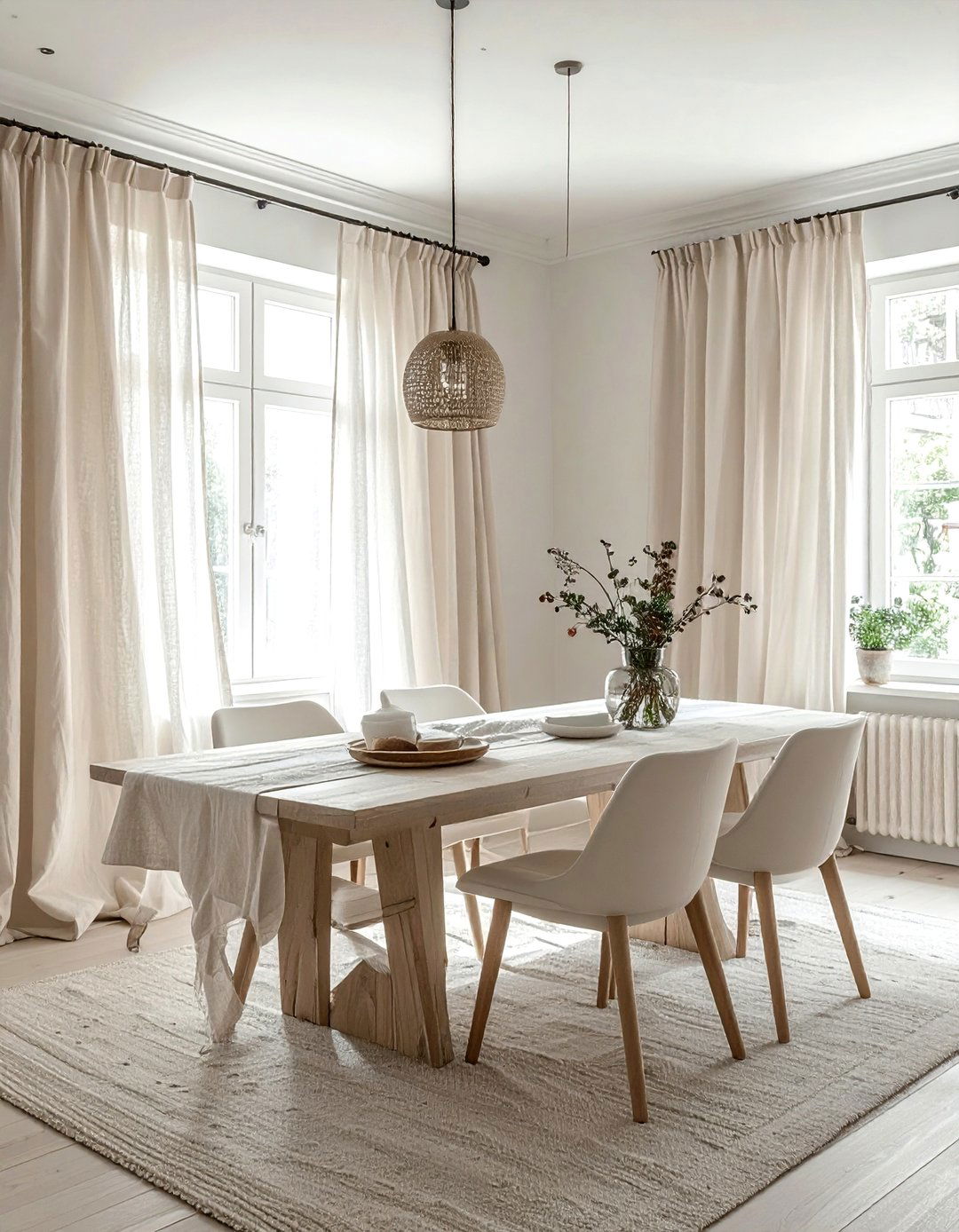 Linen Curtain Dining Room - 30 serene dining room ideas