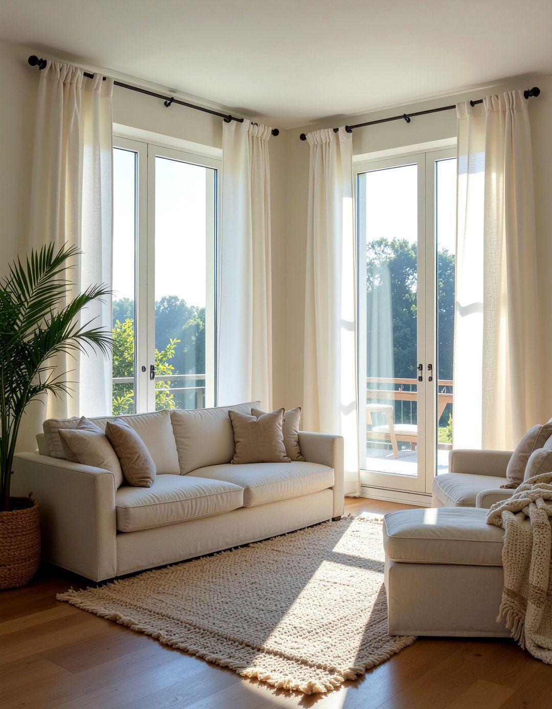 Linen Curtains - 30 textured living room ideas