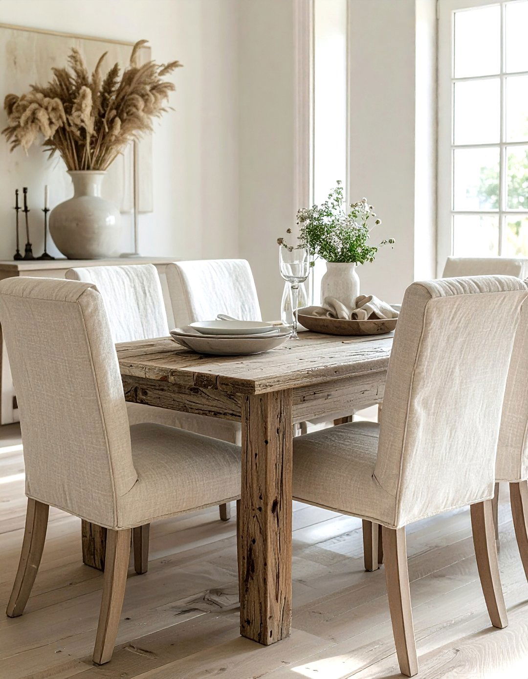 Linen Dining Chairs - 30 Provencal dining room ideas