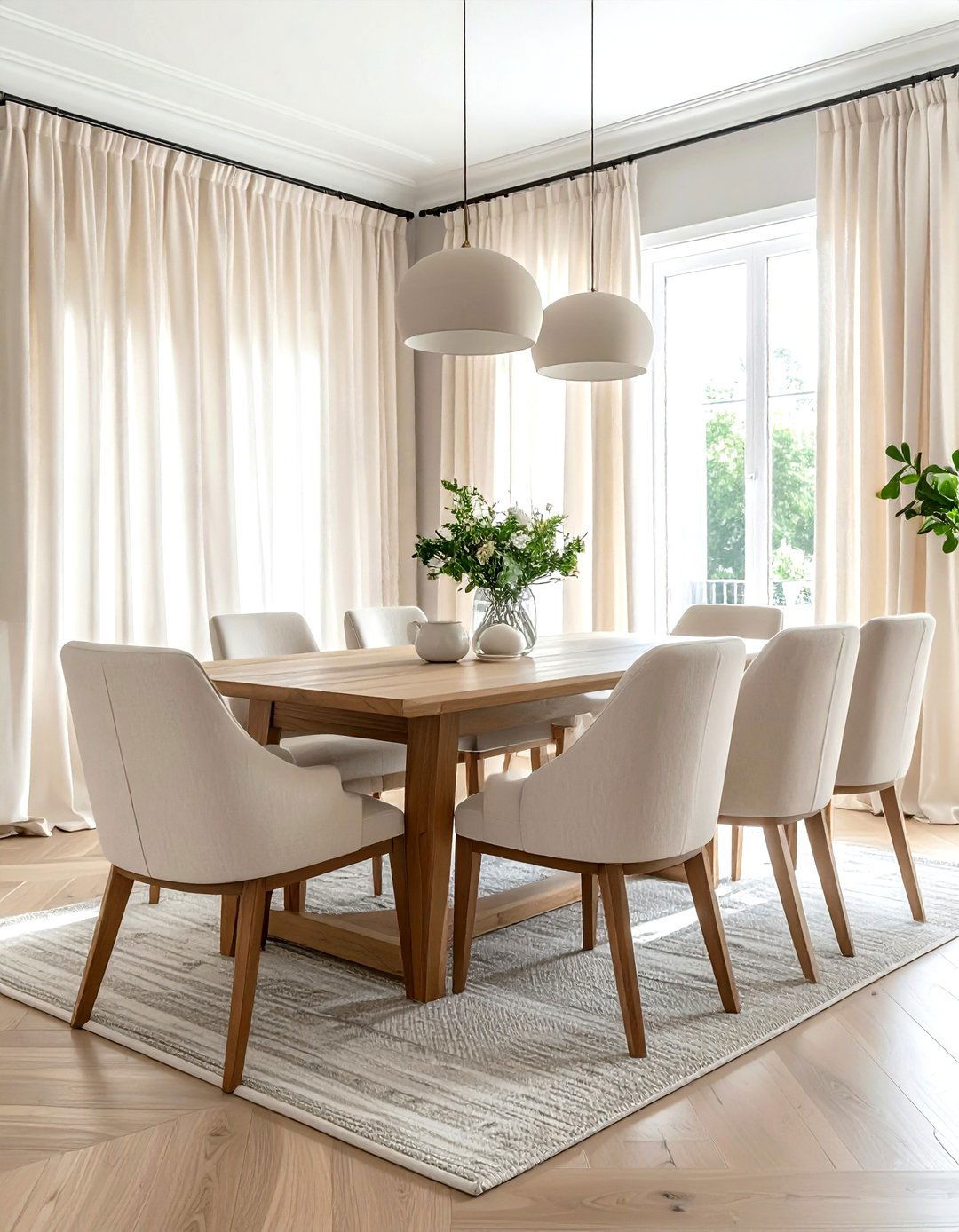 Linen Drapery Dining Room - 30 manor dining room ideas