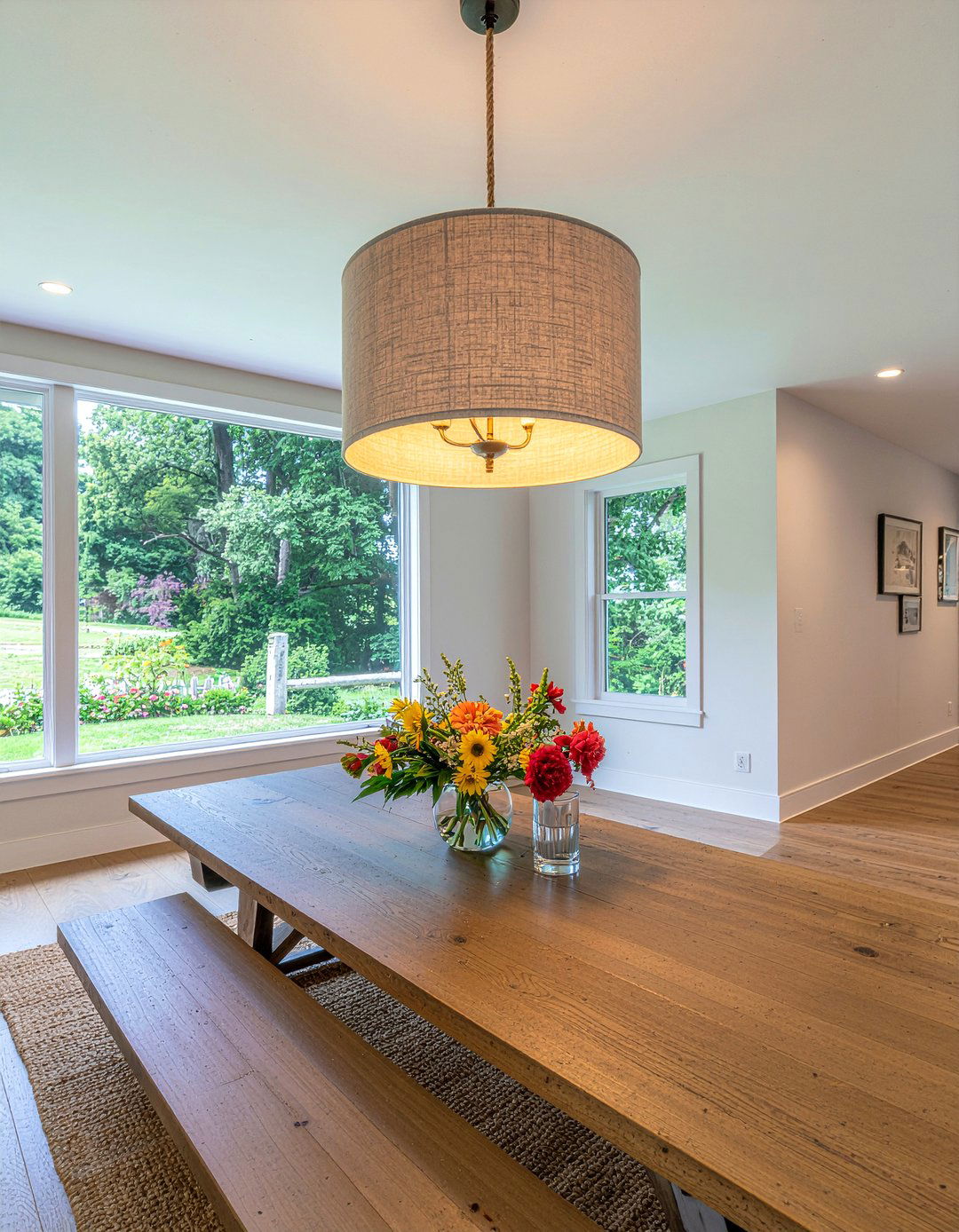 Linen Drum Chandelier - 30 drum chandelier dining room ideas