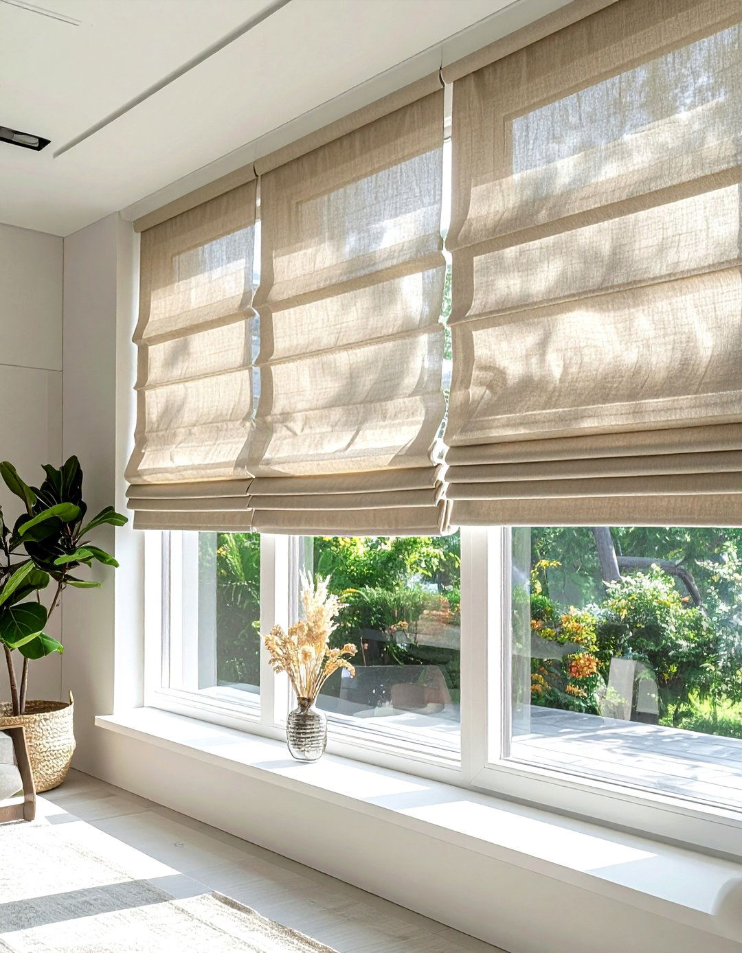 Linen Roman Shades - 30 linen decor ideas