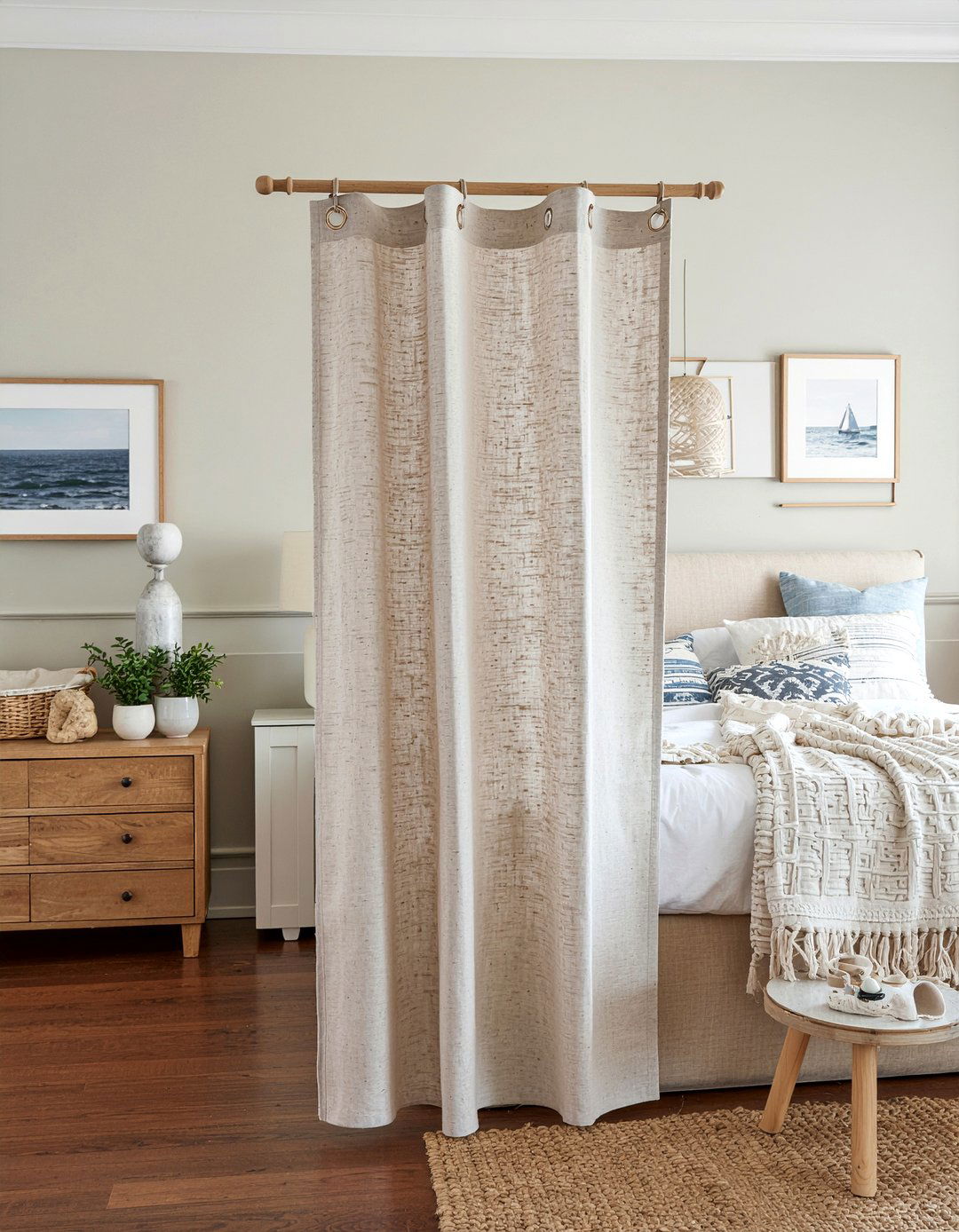 Linen Room Divider Panel - 30 bedroom curtain dividers