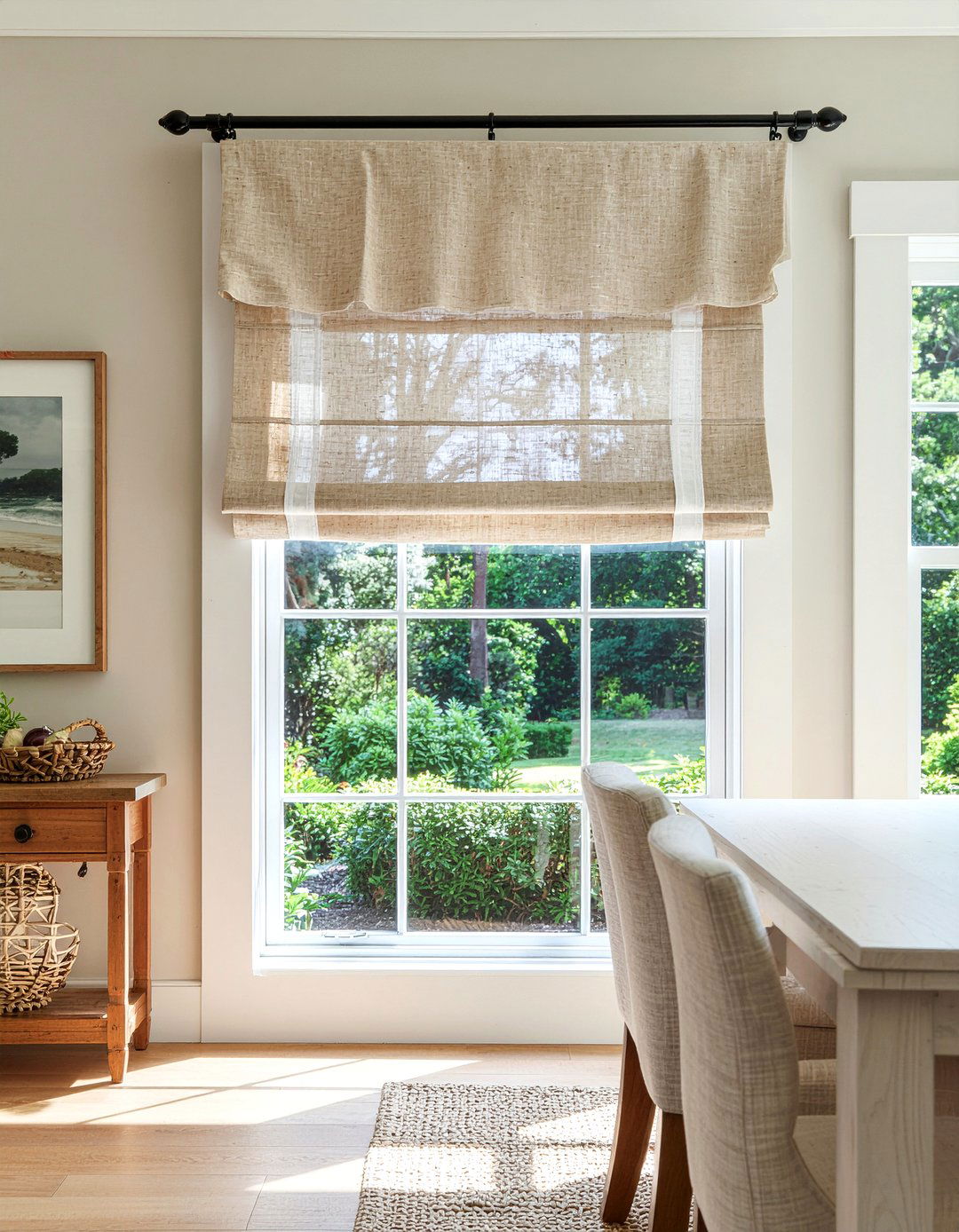 Linen Scalloped Valance - 30 dining room valance ideas