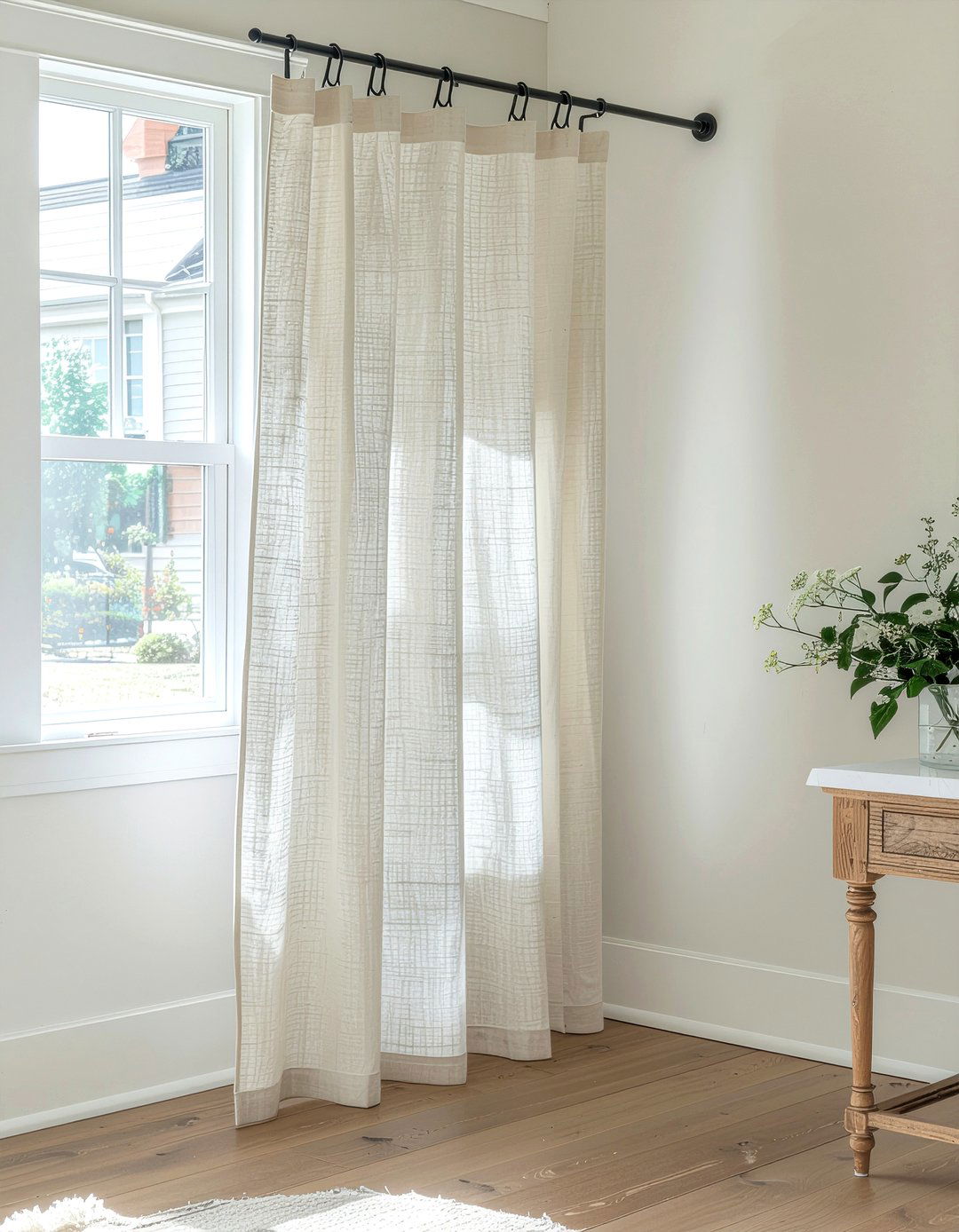 Linen Shower Curtain - 30 bathroom final detail ideas