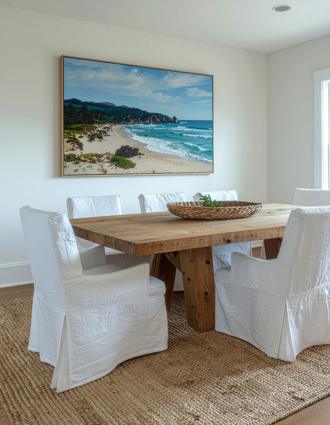 Linen Slipcovered Chairs Beach House - 30 beach house dining room ideas