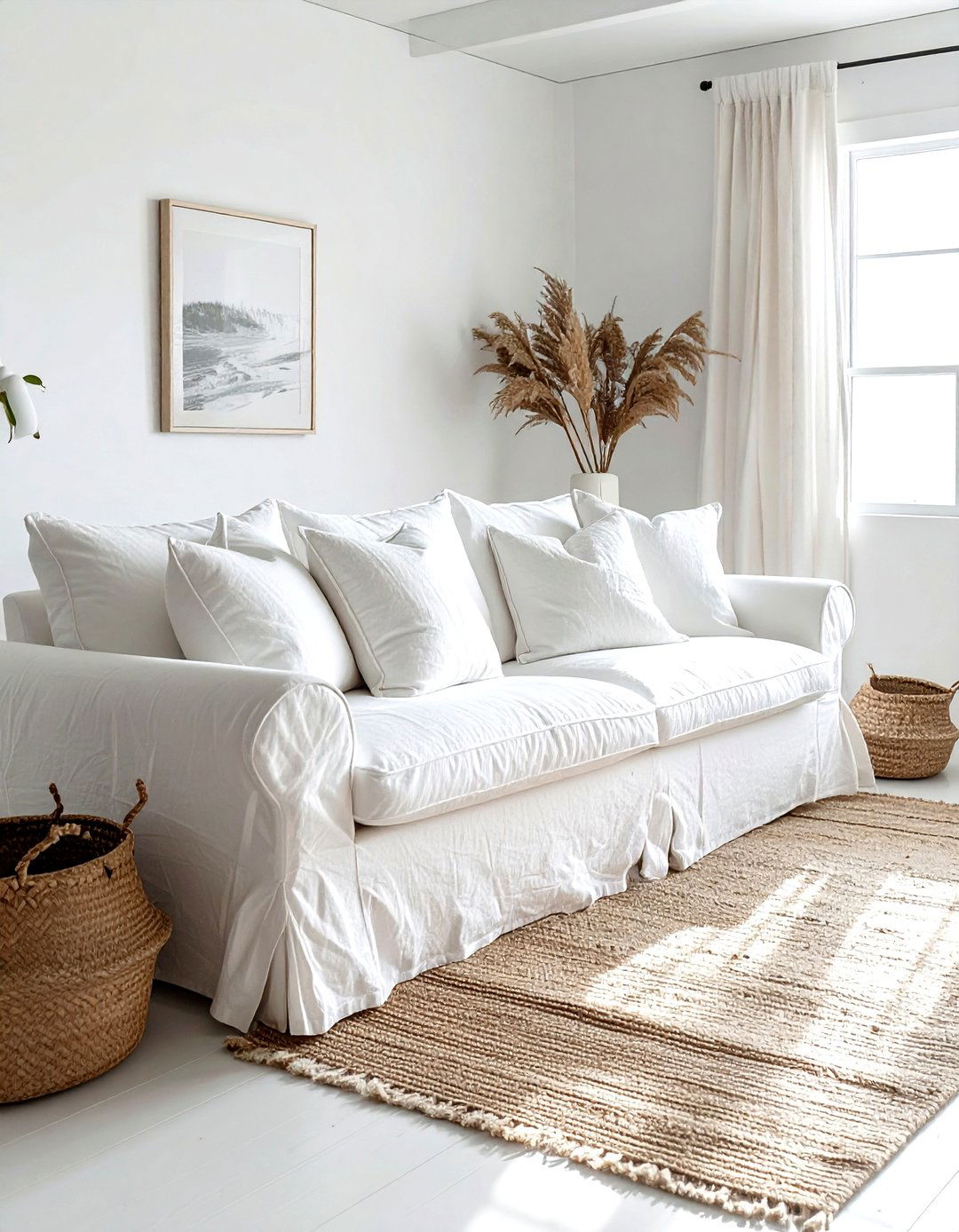 Linen Slipcovered Couch - 30 airy decor ideas