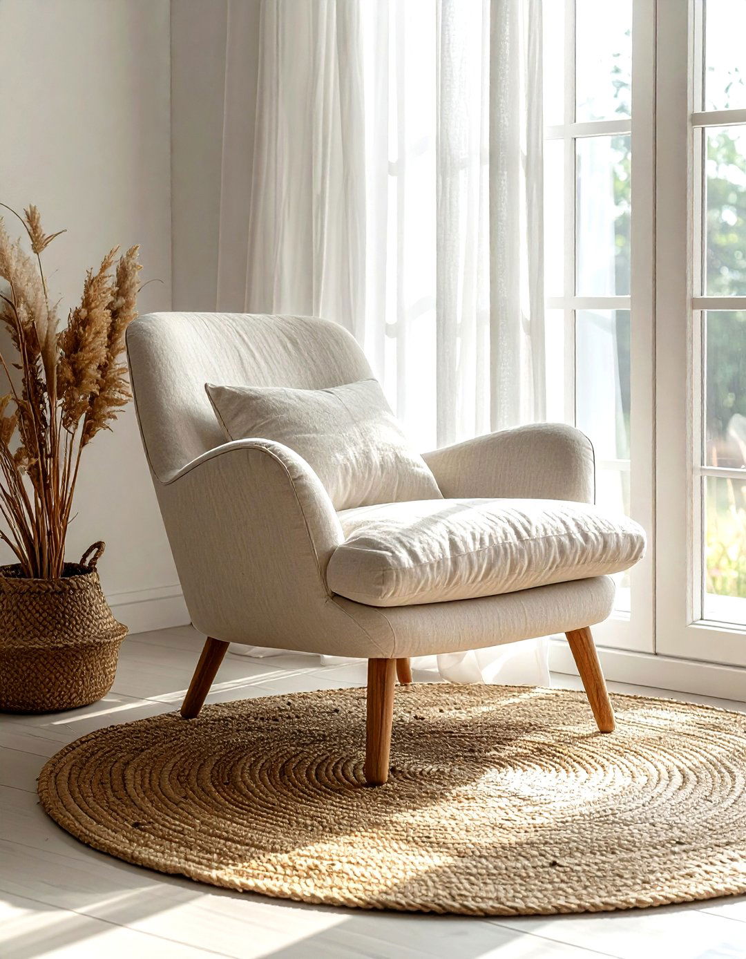 Linen Slipper Chair - 30 living room slipper chair ideas