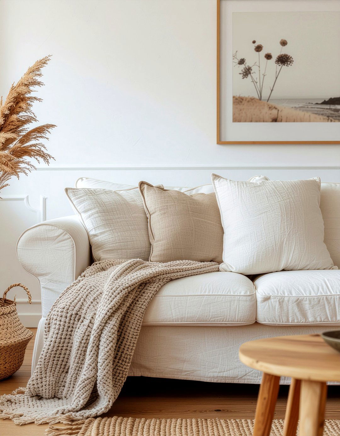 Linen Sofa - 30 Greek living room ideas