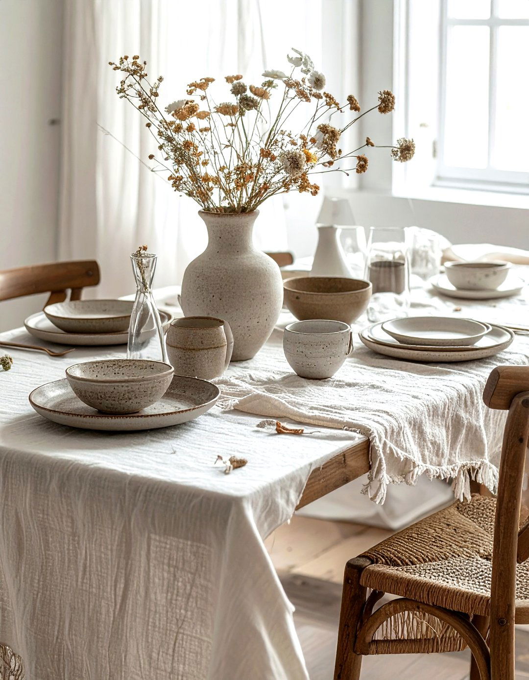 Linen Table Runner - 30 linen accent ideas