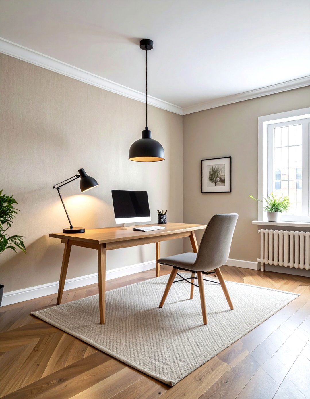 Linen Texture Home Office - 30 peel and stick wallpaper ideas