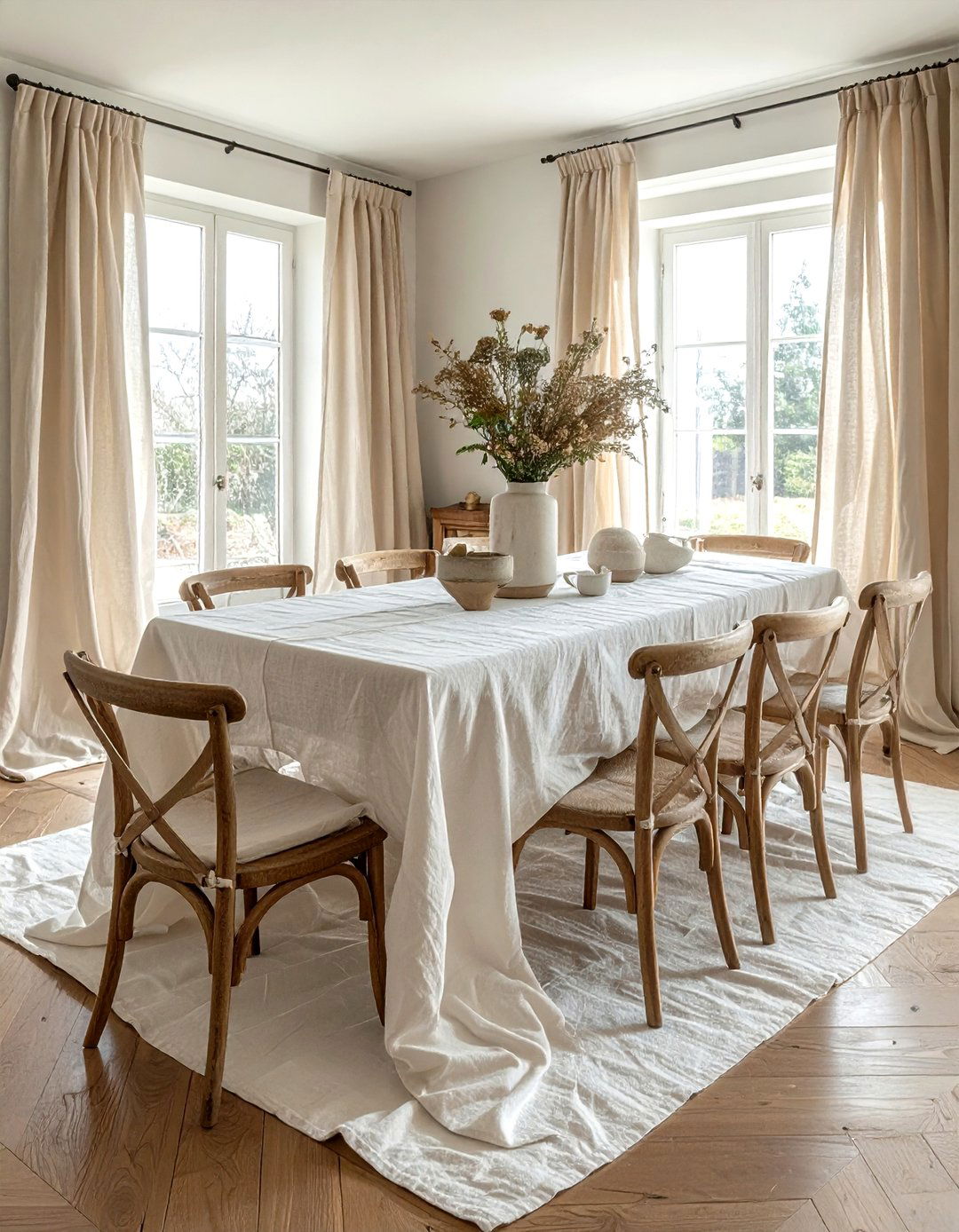 Linen Textured Dining Room - 30 peaceful dining room ideas