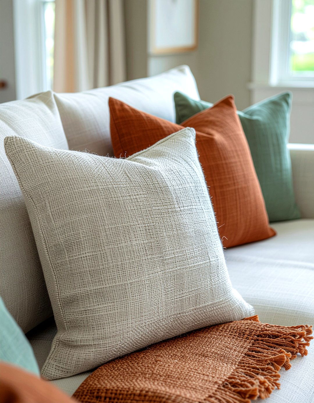Linen Throw Pillows - 30 linen living room ideas