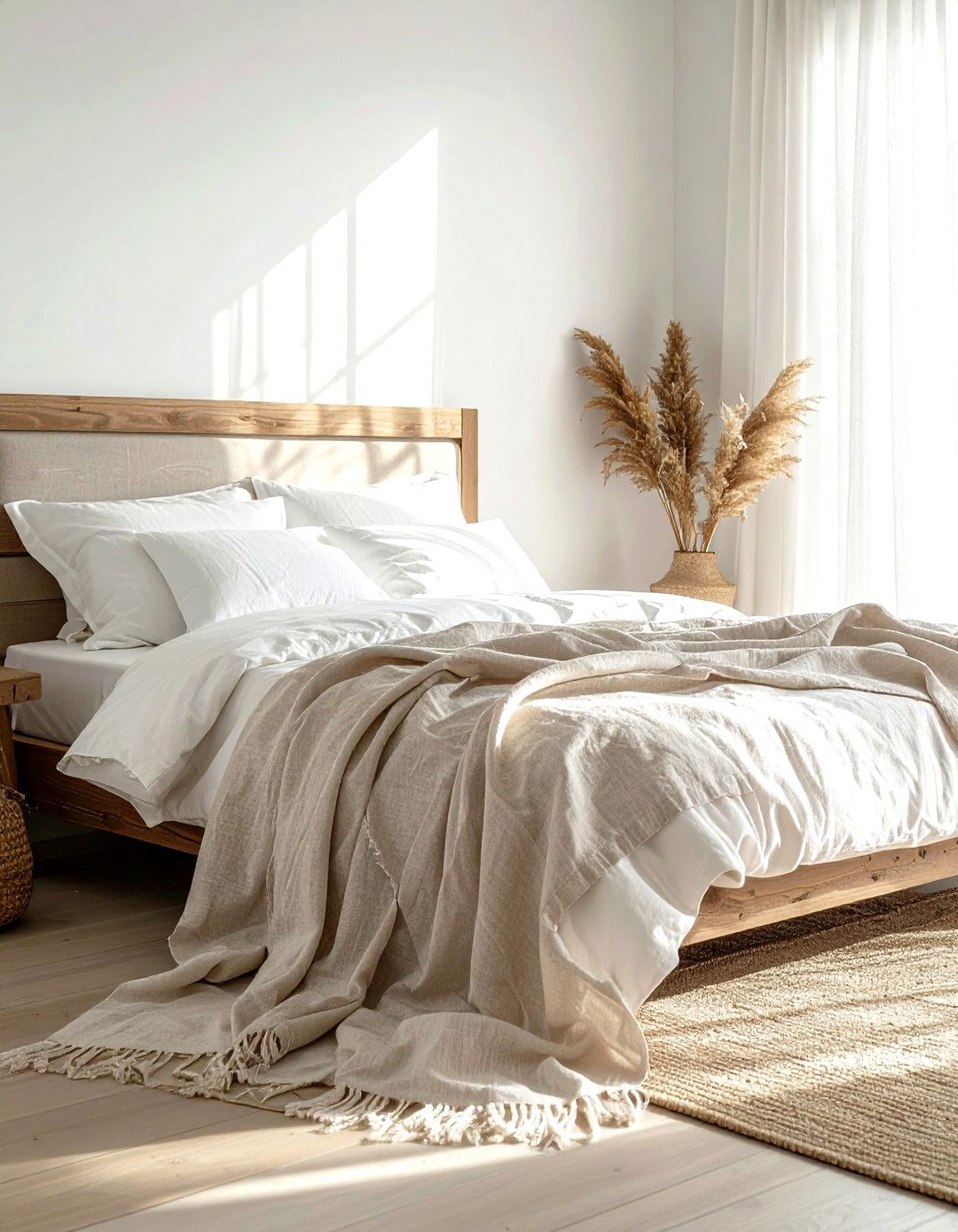 Linen Throw Summer Bedding - 30 blanket styling ideas