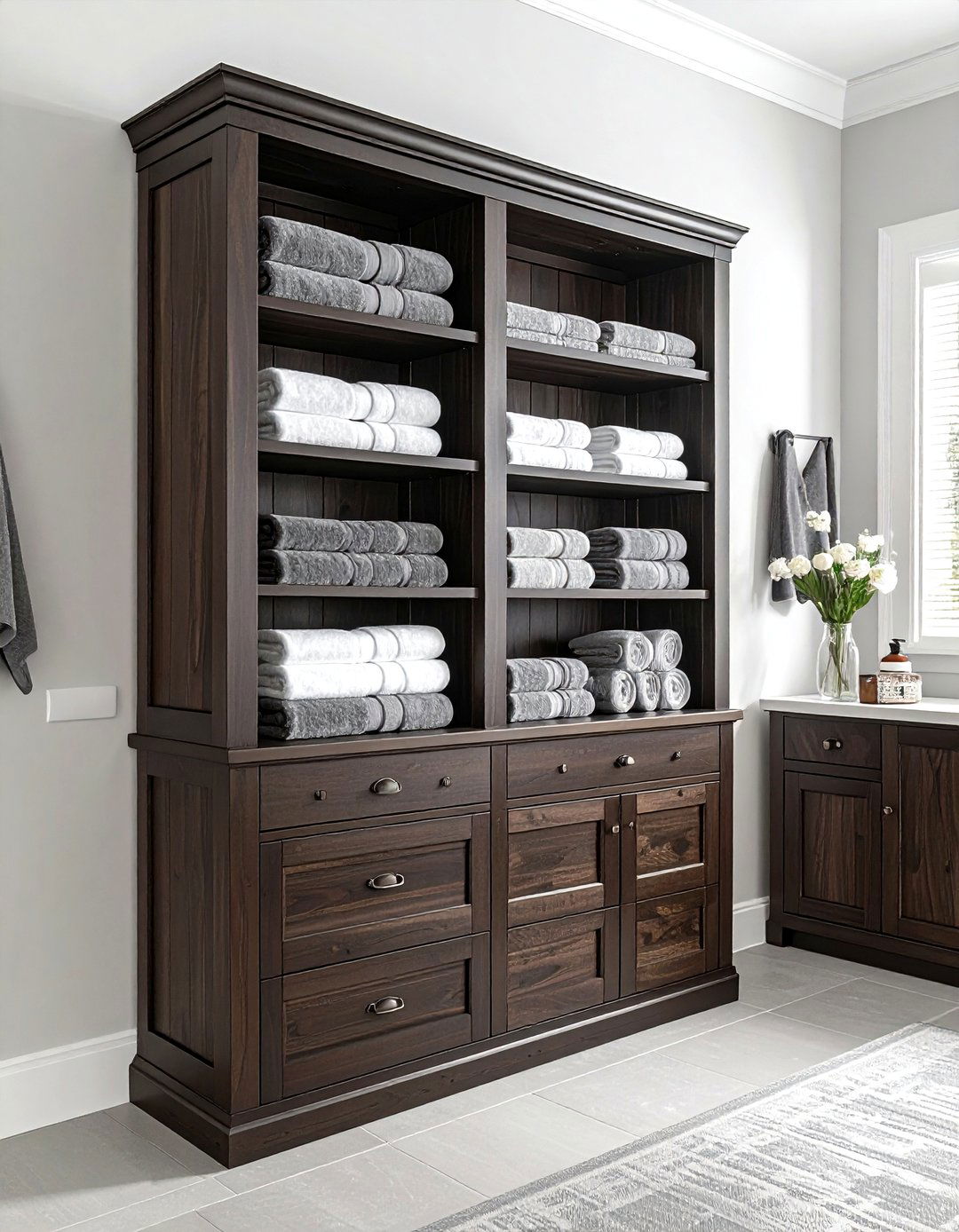 Linen Tower - 30 bathroom furniture settings