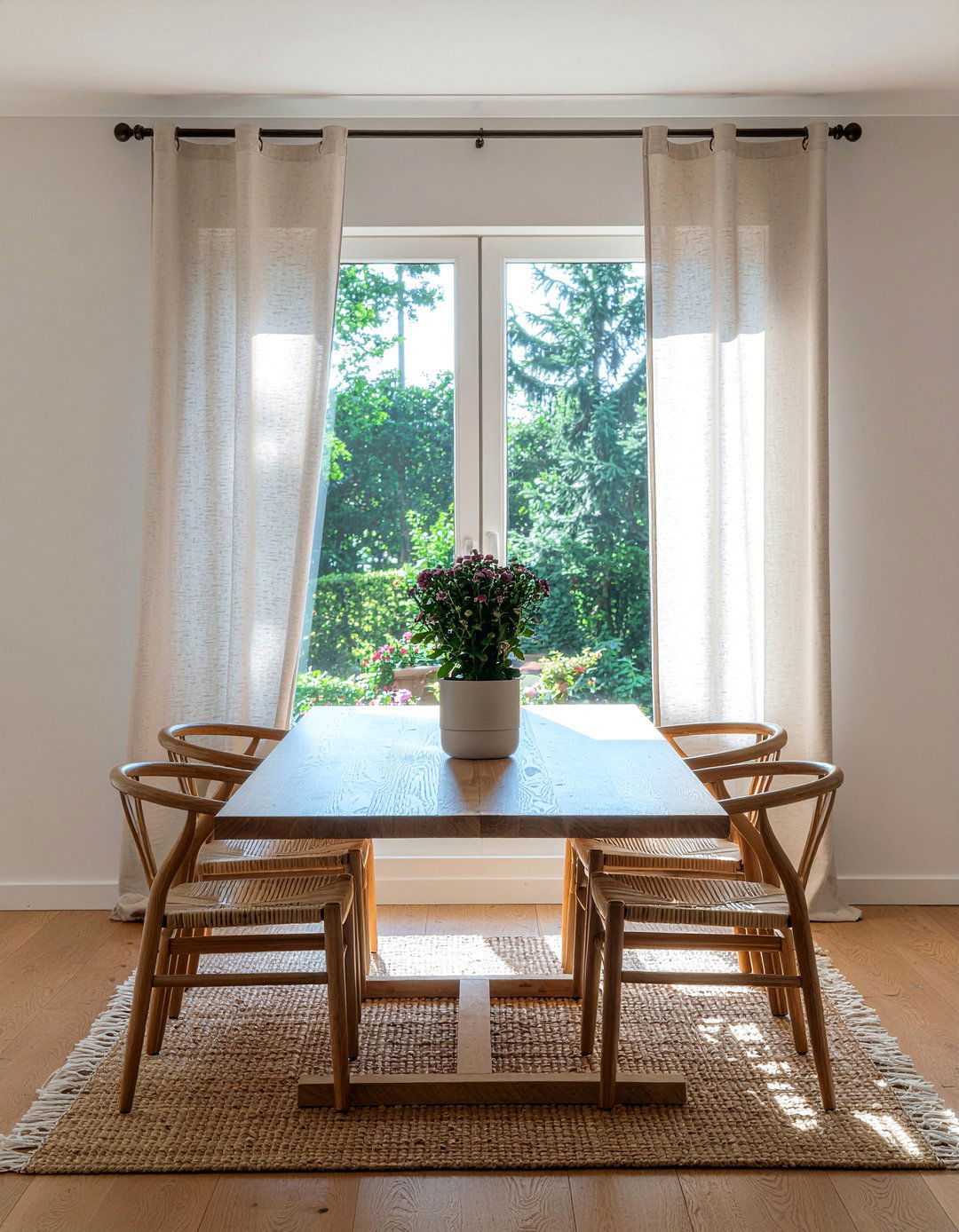 Linen Window Curtain - 30 dining room material ideas