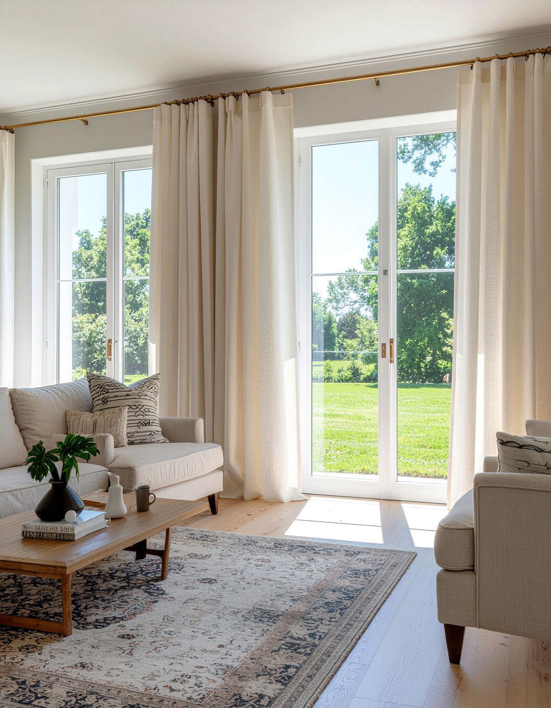 Linen Window Curtain - 30 light academia living room ideas