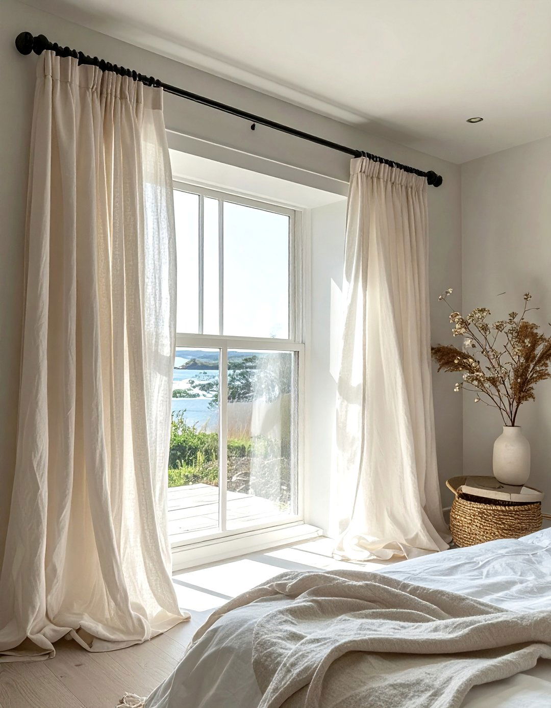 Linen Window Curtains - 30 inexpensive decor ideas