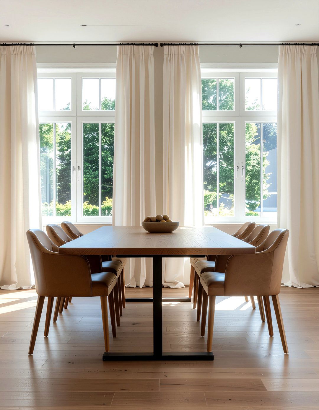 Linen Window Curtains - 30 dining room timeless element ideas
