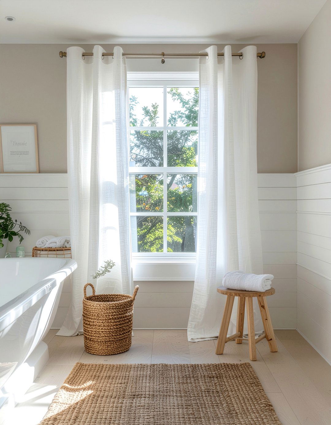 Linen Window Curtains - 30 bathroom linens ideas