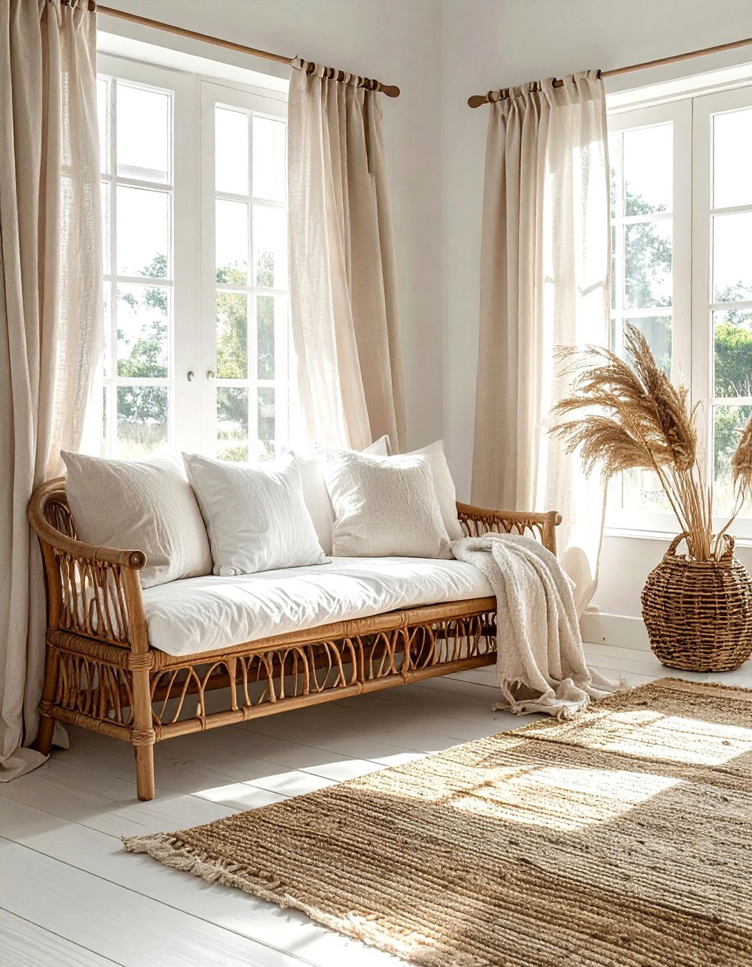 Linen Window Panels - 30 bedroom curtain ideas