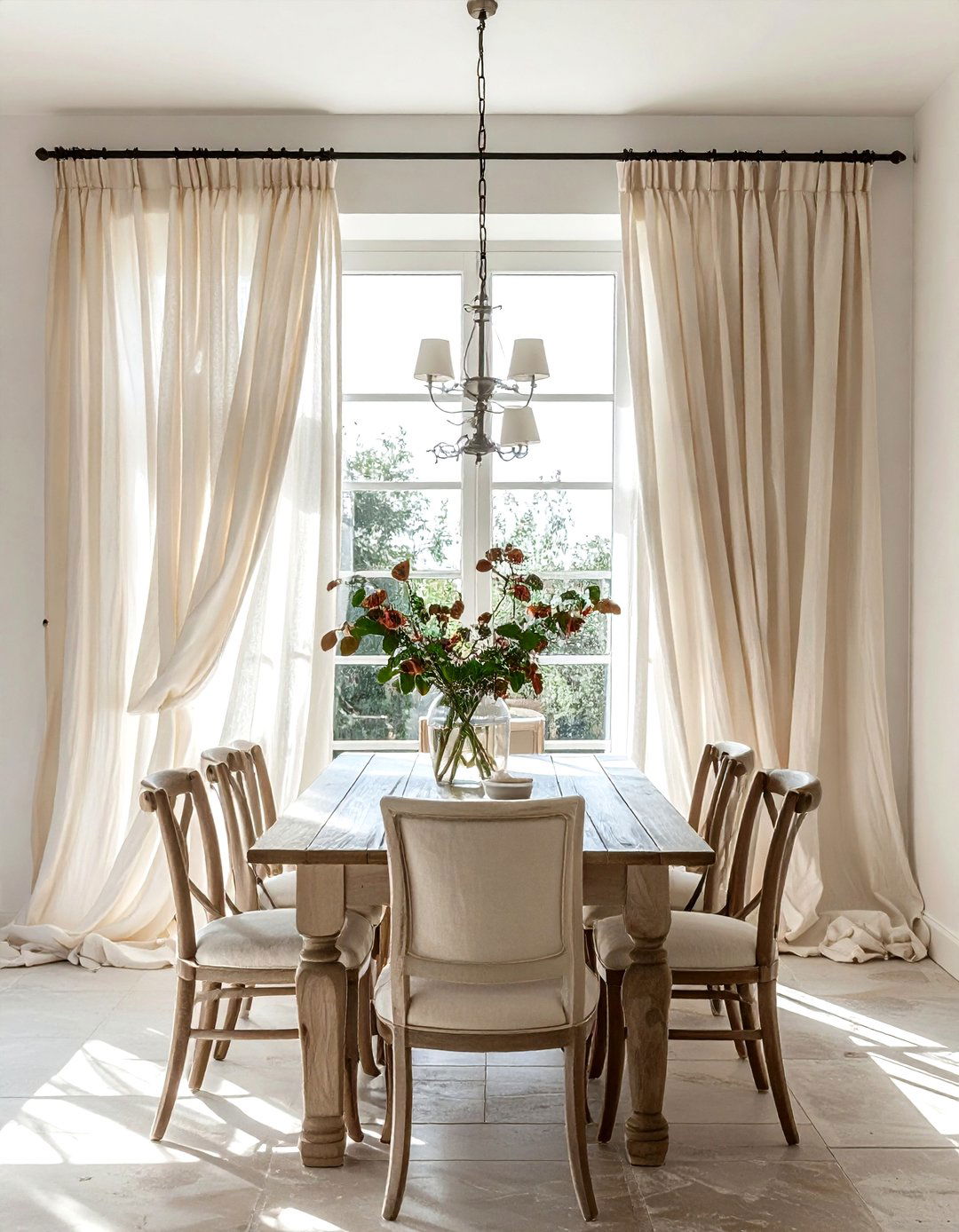 Linen Window Treatment - 30 Spanish dining room ideas