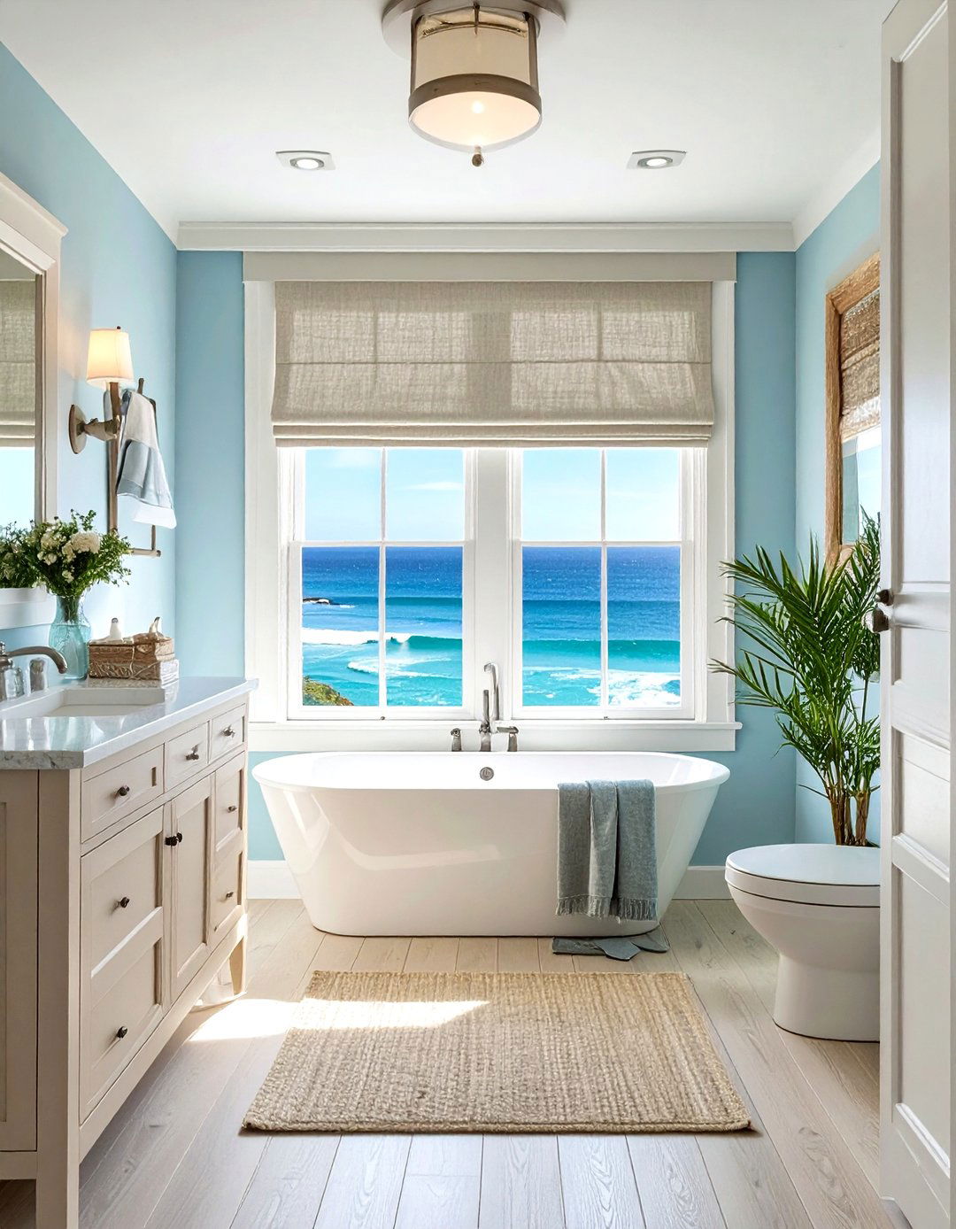 Linen Window Valance - 30 bathroom valance ideas