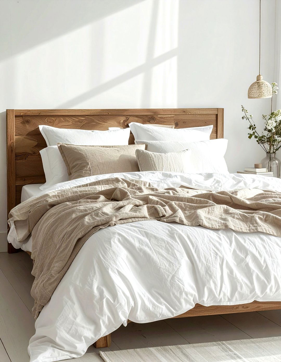 Linen bedding set - 30 Scandinavian minimalist decor ideas