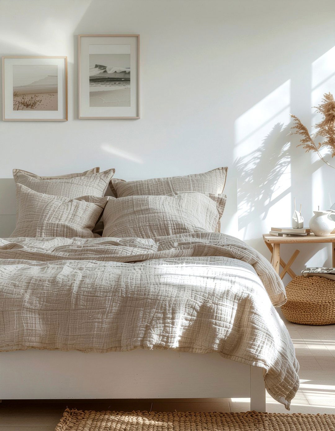 Linen bedding set - 30 sleep-friendly bedroom ideas