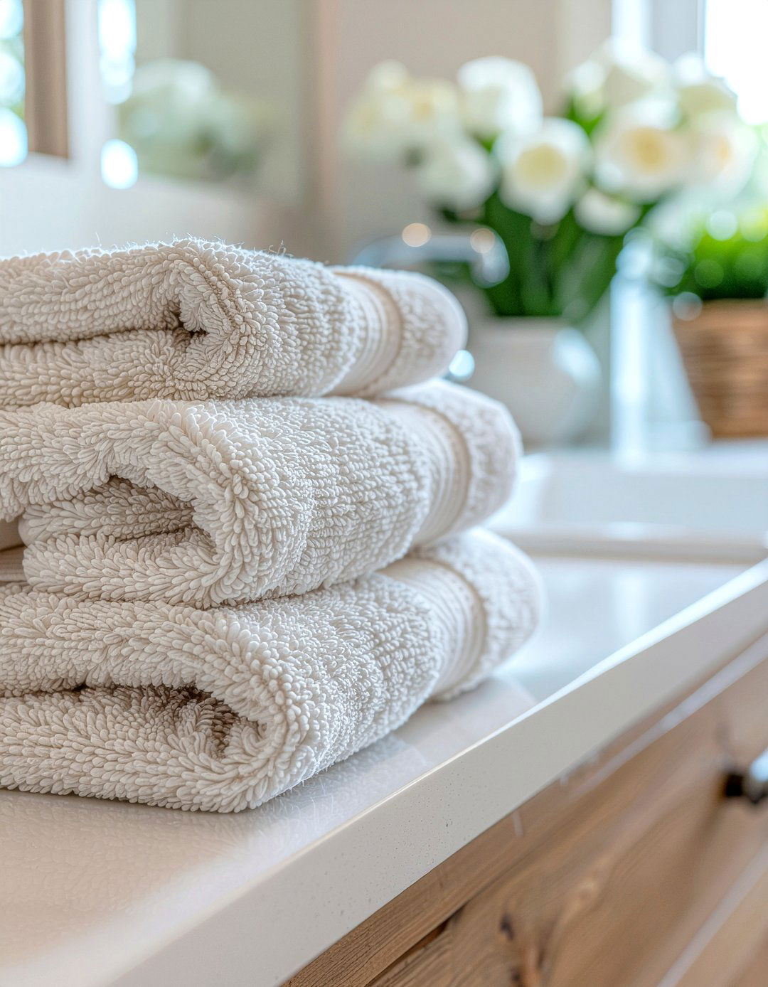 Linen blend bath towels - 30 luxury bath towel ideas