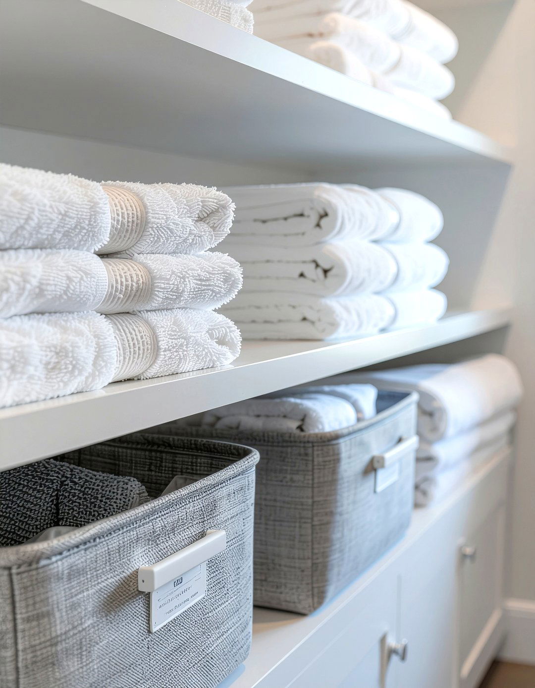 Linen closet bins - 30 bathroom organization ideas
