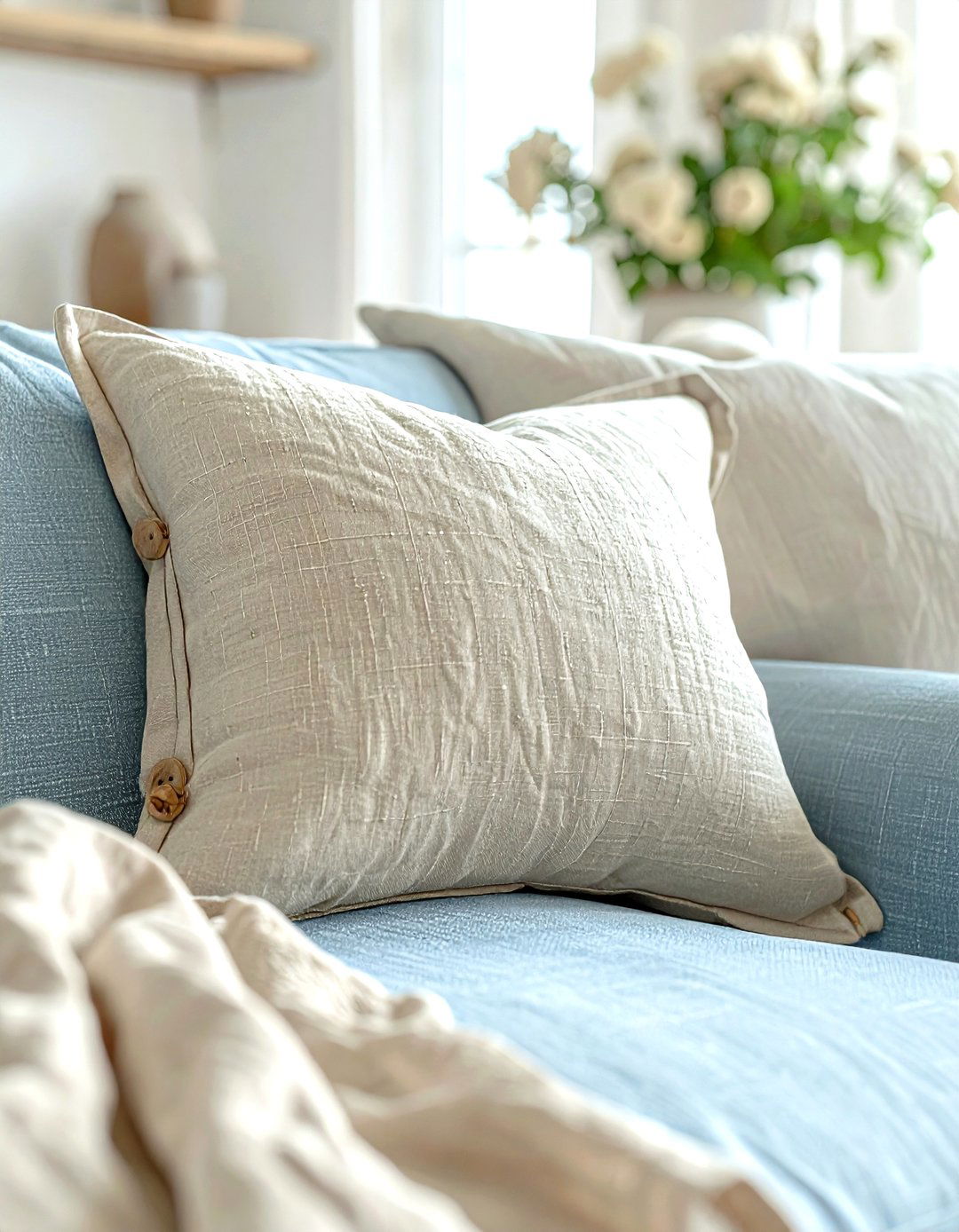 Linen couch pillow - 30 decorative pillow ideas