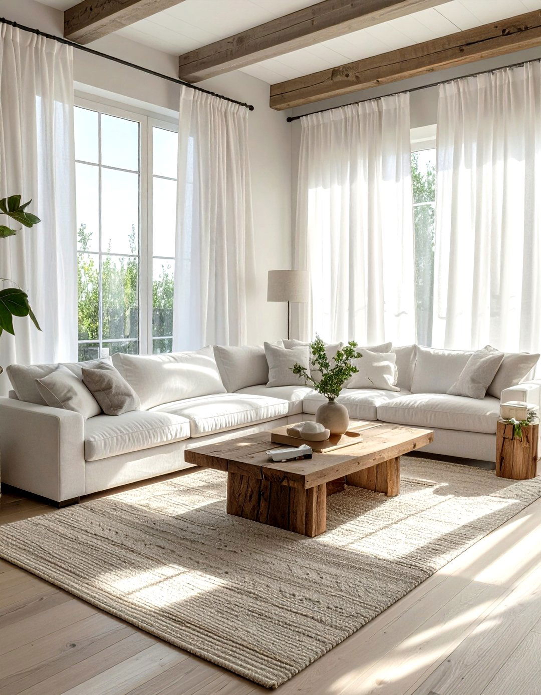 Linen curtain living room - 30 living room texture layering ideas