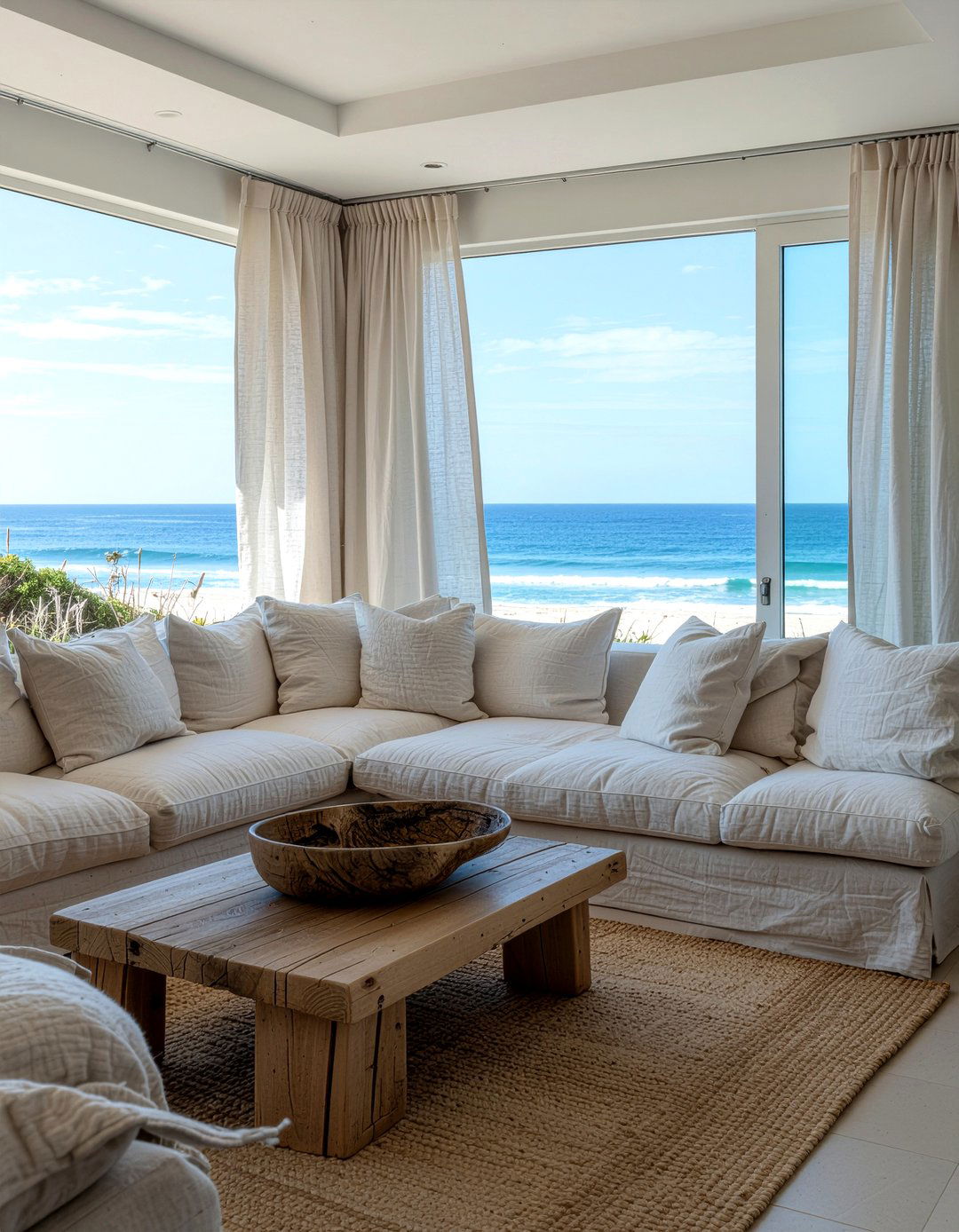 Linen living room - 30 earthy living room ideas