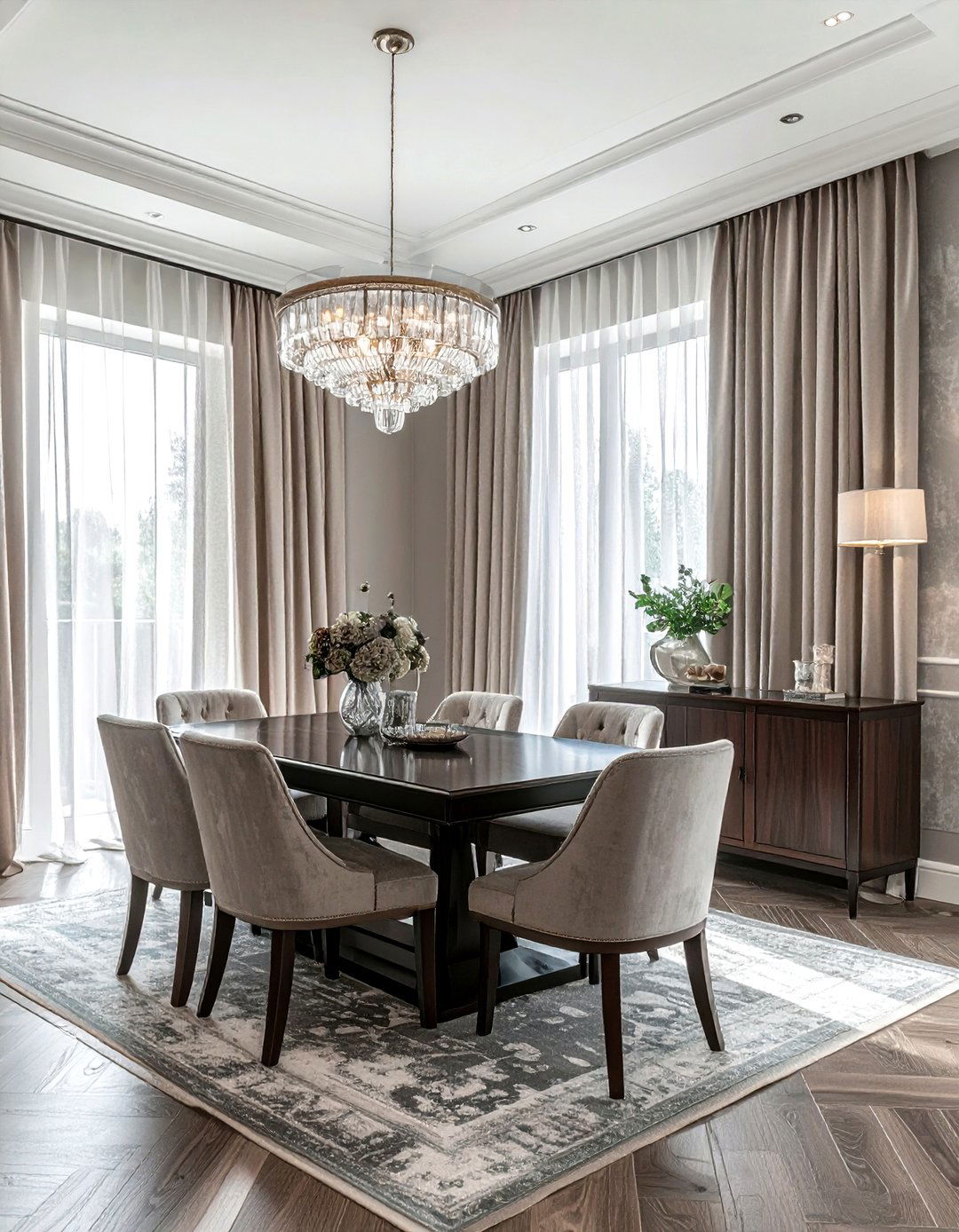 Linen look wallpaper dining room - 30 textured wallpaper dining room ideas