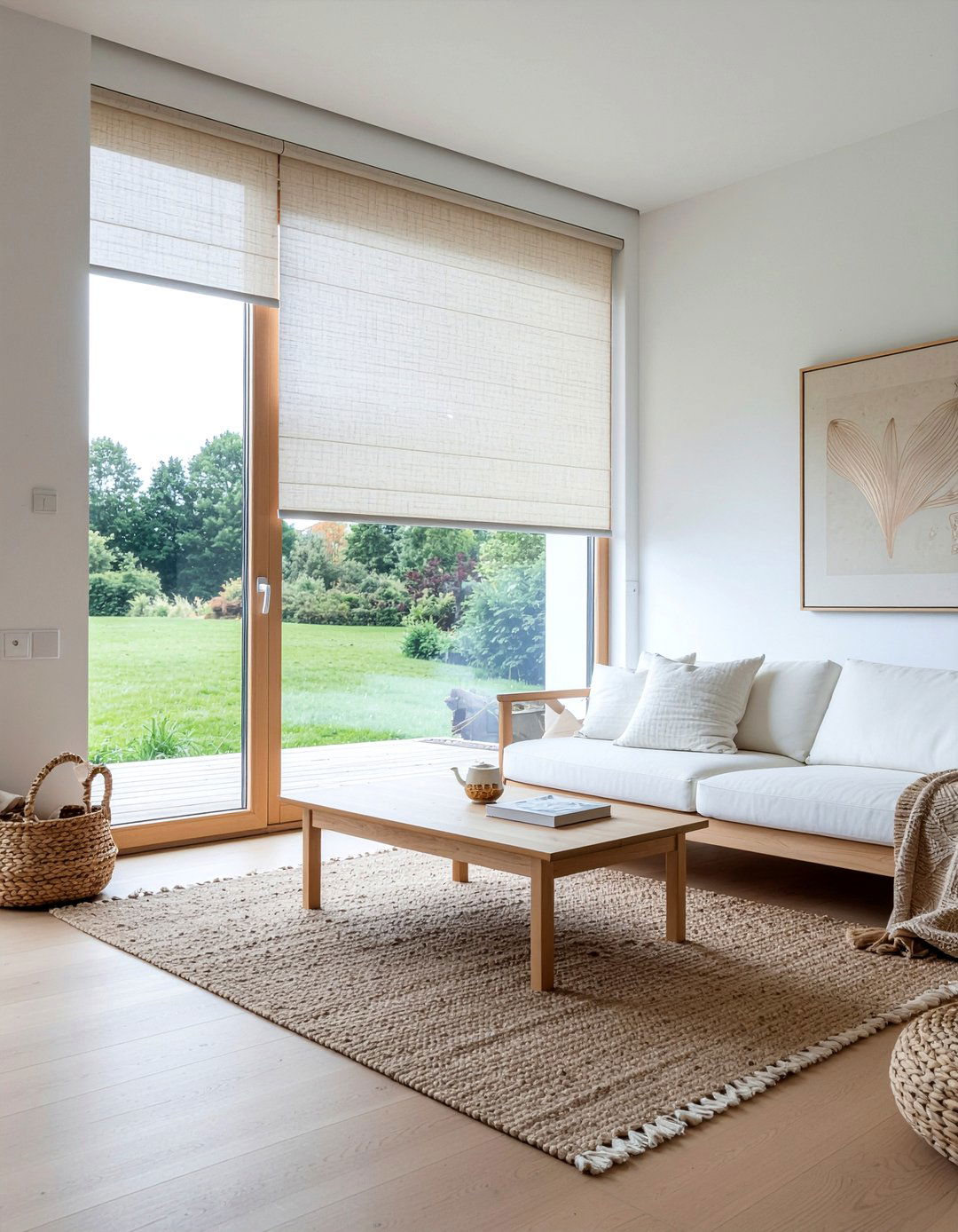 Linen roller shades - 30 living room blinds