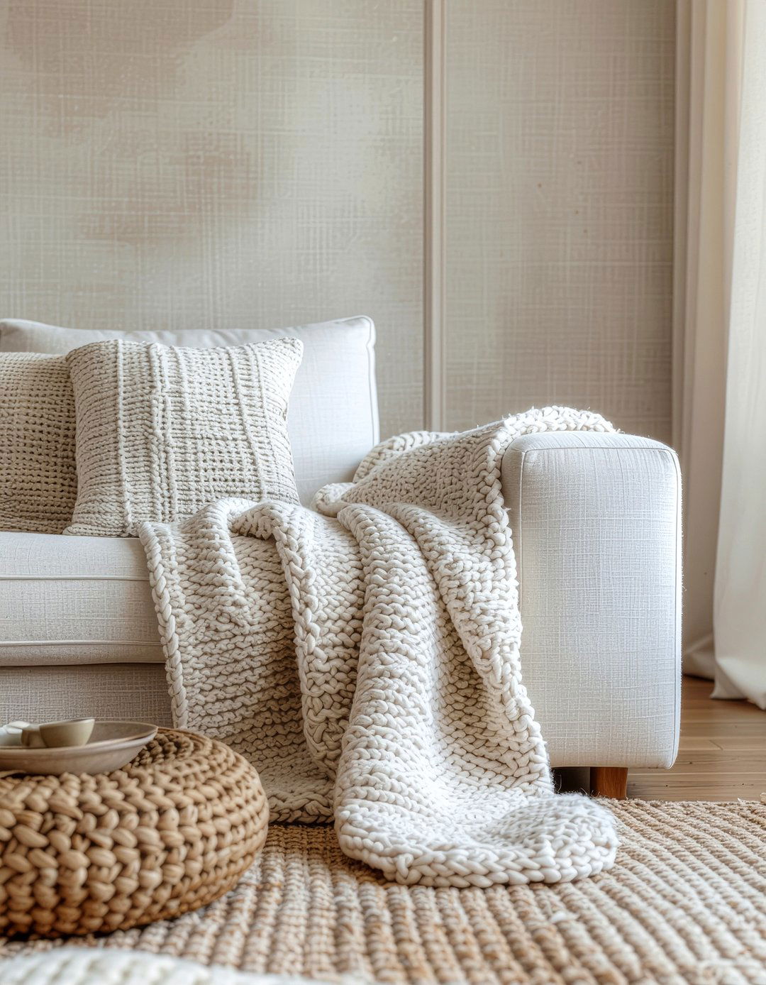 Linen texture wallpaper - 30 living room modern wallpapers