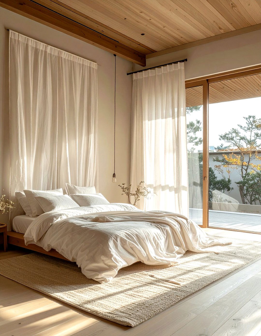 Linen window curtain - 30 Japanese home decor ideas